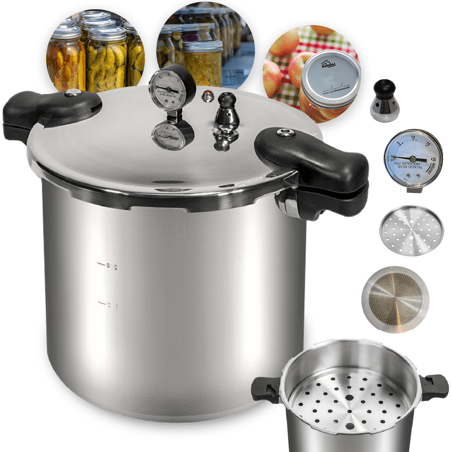 Denali Canning 23 Quart Pressure Canner Cooker Induction Compatible Pressure Gauge Pressure Regulator Aluminum Stainless Steel Denali is a USA Company Walmart