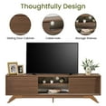 thumbnail image 3 of Aukfa Modern TV Stand for TVs up to 70" - TV Cabinet with 2 Sliding Door for living Room - Walnut, 3 of 8