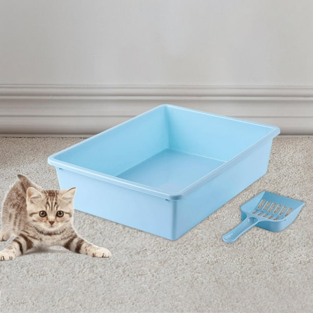 Cat Litter Boxes for Indoor Cats Kitty Litter High Sided Cage Open Litter Litter blue