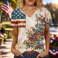 thumbnail image 4 of MAIHAN 250th Anniversary Usa Shirt Women American Flag Print Plus Size American Flag Shirts Summer Baggy Tops Plus Size T Shirts for Women, 4 of 4