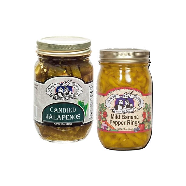 Amish Wedding Candied Jalapeno Peppers Hot Banana Pepper Rings Variety 2 Pack Walmart Com Walmart Com
