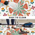 thumbnail image 5 of White Boho Outdoor Rug for Patio/Deck/Porch, Non-Slip Large Area Rug 6 x 9 Ft, Retro Ethnic Colorful Flower Aesthetic Art Indoor Outdoor Rugs Washable Area Rugs, Reversible Camping Rug Carpet Runner, 5 of 8