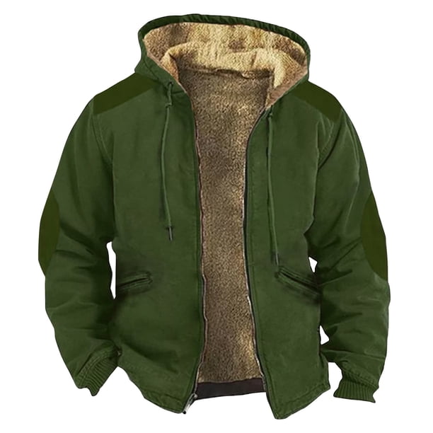 Chaquetas cargo amousa para hombre con forro polar sherpa, abrigo militar informal de invierno grueso y cálido