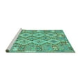 thumbnail image 2 of Ahgly Company Machine Washable Indoor Rectangle Southwestern Turquoise Blue Country Area Rugs, 5' x 8', 2 of 4