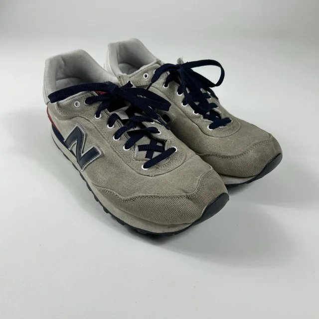New Balance Mens 515 ML515RGN White Red Blue Canvas Shoes Sneakers Size 10.5