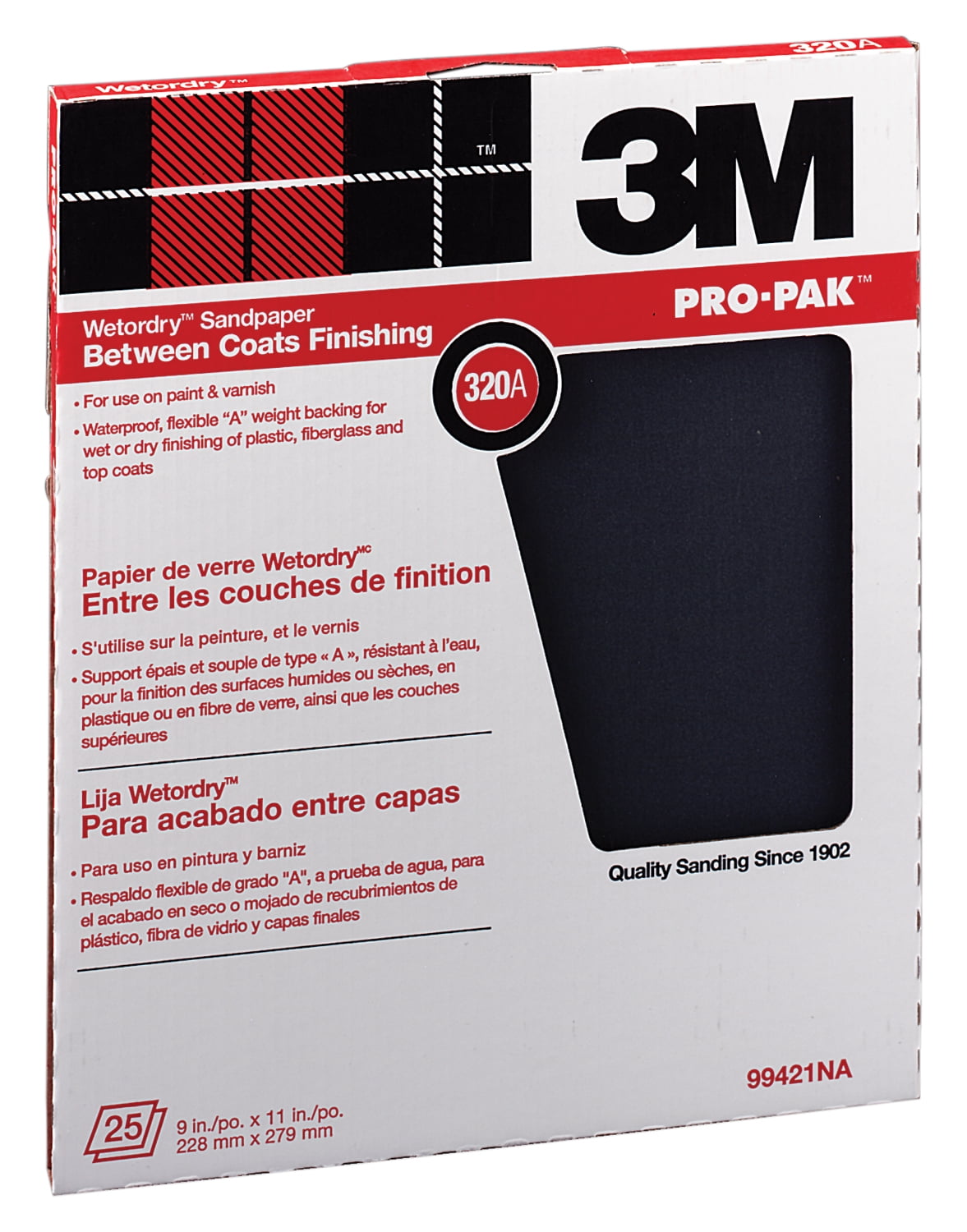 3M 99421NA 320A Grit Between Finish Coats Sanding Sheets