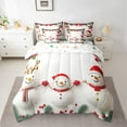 thumbnail image 2 of jejeloiu Cute Xmas Snowmen Twin Bedding Sets 7-Piece,Happy New Year Bedding Comforter Set,Merry Christmas Sheet Sets For Children,Luxury Bedroom Decor Reversible, 2 of 8