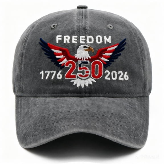 250th Anniversary USA Hat, Patriotic Baseball Cap Embroidered 1776-2026 & Freedom, Adjustable Retro Eagle Flag Cap for All