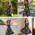 thumbnail image 5 of Jiueut Pineapple Hibiscus Boat Palm Tree Cloud Pattern Matching Couple Outfits Women's Sleeveless Dress, Men's Button Down Shirt, Matching Set Couple Clothes for Cruise Beach Holiday, Size L, 5 of 5