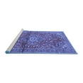 thumbnail image 2 of Ahgly Company Machine Washable Indoor Square Medallion Blue Traditional Area Rugs, 6' Square, 2 of 4