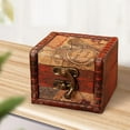 thumbnail image 3 of Rustic Wooden Jewelry Box with Lock Handmade Lockable Storage Box Holder Jewellery Trinket Box for Cuffs Hairpins Bracelets Jewelry C, 3 of 7