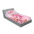 thumbnail image 2 of Ambesonne Floral Fitted Sheet & Pillow Sham Set, Sakura Blossom Branches, Twinxl, Pale Pink Purplegrey, 2 of 2
