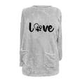 thumbnail image 3 of Long Sweatshirt for Women Warm Sherpa Lined Fleece Crew Neck Pullover Casual Love Dog Paw Printed Cute Dog Mom Tunic Tops, 3 of 3