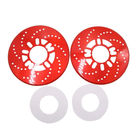 Unique Bargains 2 Pcs Red Metal Vehcile Car Wheel Disc Brake Racing Cover Decoration