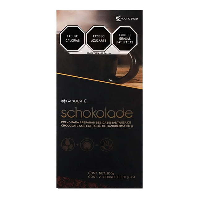 Chocolate con Ganoderma Ganocafe Ganoexcel Caja con 20 Sobres de 30 gramos cada uno. Cont.Net. 600 g.