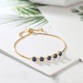 thumbnail image 3 of Gem Stone King 2.70 Ct Blue Mystic Topaz White Created Sapphire 18K Yellow Gold Plated Silver Tennis Bracelet for Women, 3 of 3