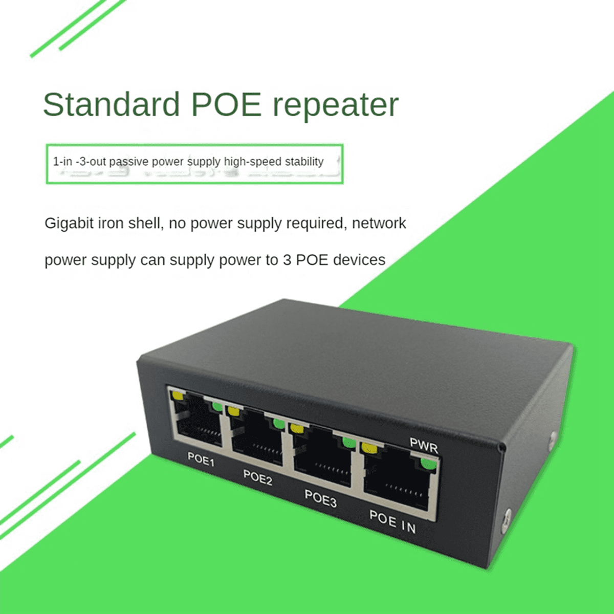 2X 4Port Gigabit POE Extender 100/1000M Network Switch Extender IEEE802.3Af/At Plug&Play for PoE Switch NVR IP Camera AP