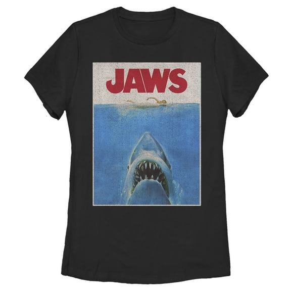Women's Jaws Retro Distressed Poster  Graphic T-Shirt