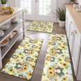 thumbnail image 2 of Yellow Highland Cow Sunflower Bow Pattern Kitchen Rugs Sets Of 3,Kitchen Runner Rugs Non Skid Washable,Decorative Kitchen Floor Mats for Kitchen,Sink,Laundry,17"x30"+ 17"x47" + 17"x59", 2 of 6