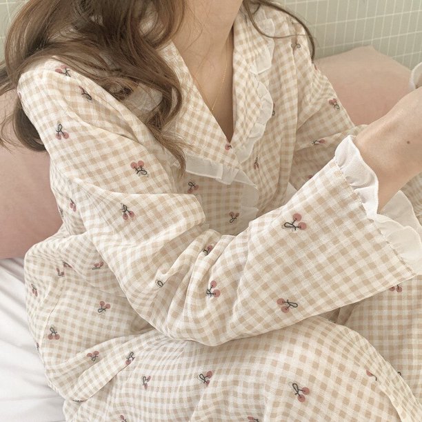 Pijama de Hello Kitty para mujer, ropa de dormir Kawaii, ropa de casa, pantalones de manga larga Y2k, traje de camisón, Otoño e Invierno