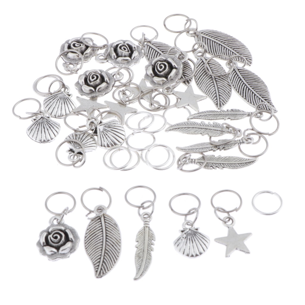 35pcs Hair Braid Rings, Hair Loops Clips Metal Rings Pendant Charms Set,  Hair - Walmart.com