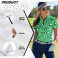 thumbnail image 6 of Aplkyhs Bird Women's Golf Shirt Short Sleeve Golf Cloth Lightweight Golf Tennis Shirts with Collar Top Breathable Fabric Machine Washable Suitable for Golf Enthusiasts, 6 of 7