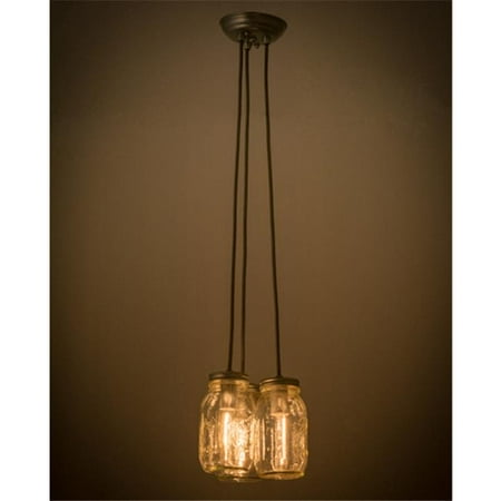 

Meyda 165847 7 in. Mason Jar 3 Light Pendant Sparkle Silver