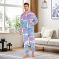 thumbnail image 4 of Pink Dolphins Sun Trees Adult Onesie Pajamas Slim Fit Christmas One Piece Suit Pjs for Women and Men Hooded Zipper, 4 of 7