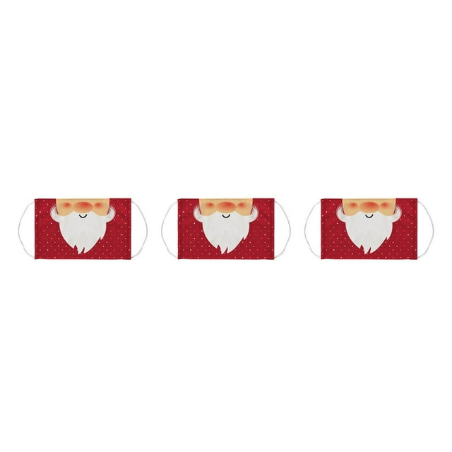 Guardoinrt Christmas Themed Dust Mask Breathable Polyester Printing Face Mask with Elastic Ear Rope Type 3 Pattern 1 3Set
