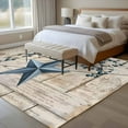 thumbnail image 4 of Rectangle Area Rugs 6 x 9 Ft, Texas Star Vintage Non-Slip Residential Carpet, Retro Navy Blue Berry Wooden Indoor Crawling Mats Runner Rugs for Living Room/Dining Room/Bedroom, 4 of 8