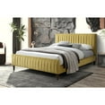 thumbnail image 5 of Omax Decor Spencer Wood/Fabric Upholstered Queen Platform Bed in Gold Velvet, 5 of 6