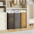 thumbnail image 3 of Laundry Hamper with Wheels, 66L Slim Laundry Basket with 2 Removable Liner Bags & 2 Mesh Bags, Narrow Dirty Clothes Basket, Handwoven Rattan Organizer in Bathroom, Bedroom, Natural, 3 of 5