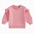 thumbnail image 5 of zuwimk Girls Long Sleeve T Shirts Kids Crewneck Fall Winter Tops Basic Tees(6-12 Months,Pink), 5 of 6