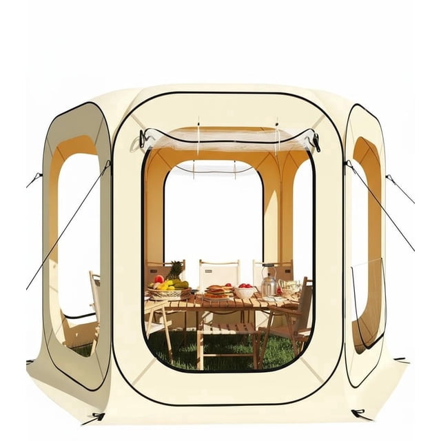 Garvee Pop up Sports Tent 10 x 10 x 7.5 ft, All Weather, Beige