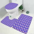 thumbnail image 2 of Purple Cartoon Unicorn Cloud Pattern Bathroom Rugs Sets 3 Piece,Toilet Cover Set,Absorbent Non Slip Bathroom Mats Sets with U-Shaped Contour Rug Toilet Rug Set, 2 of 5