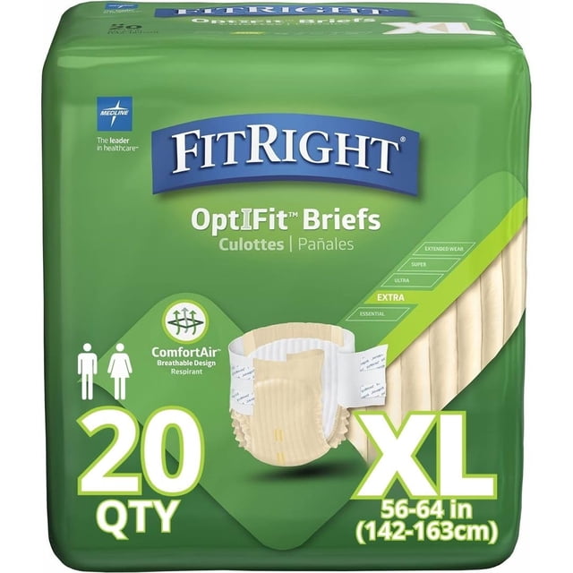 Calzoncillos para adultos Medline FitRight OptiFit extra XL de 57 a 66 cm