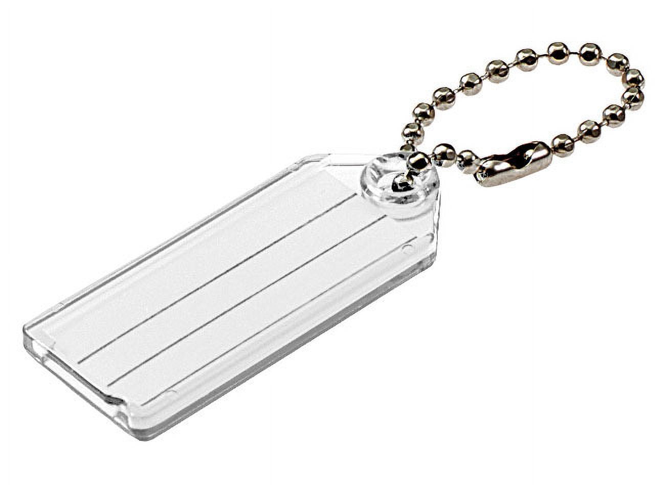 Lucky Line 10100-10 Key Tags w/Ball Chain, Clear 100/box