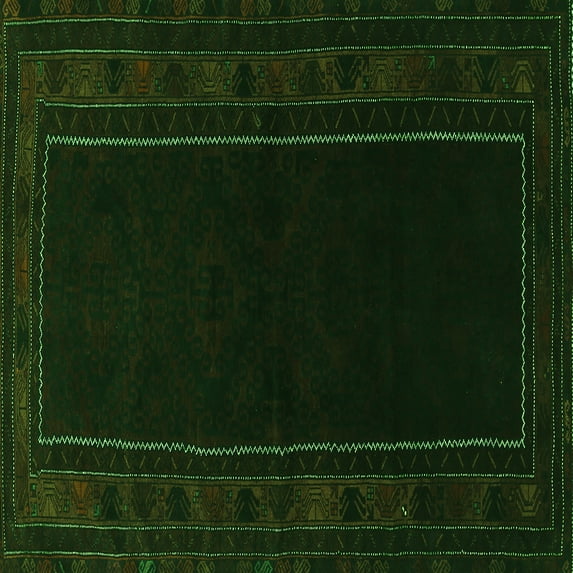Ahgly Company Indoor Square Persian Green Traditional Area Rugs, 6' Square