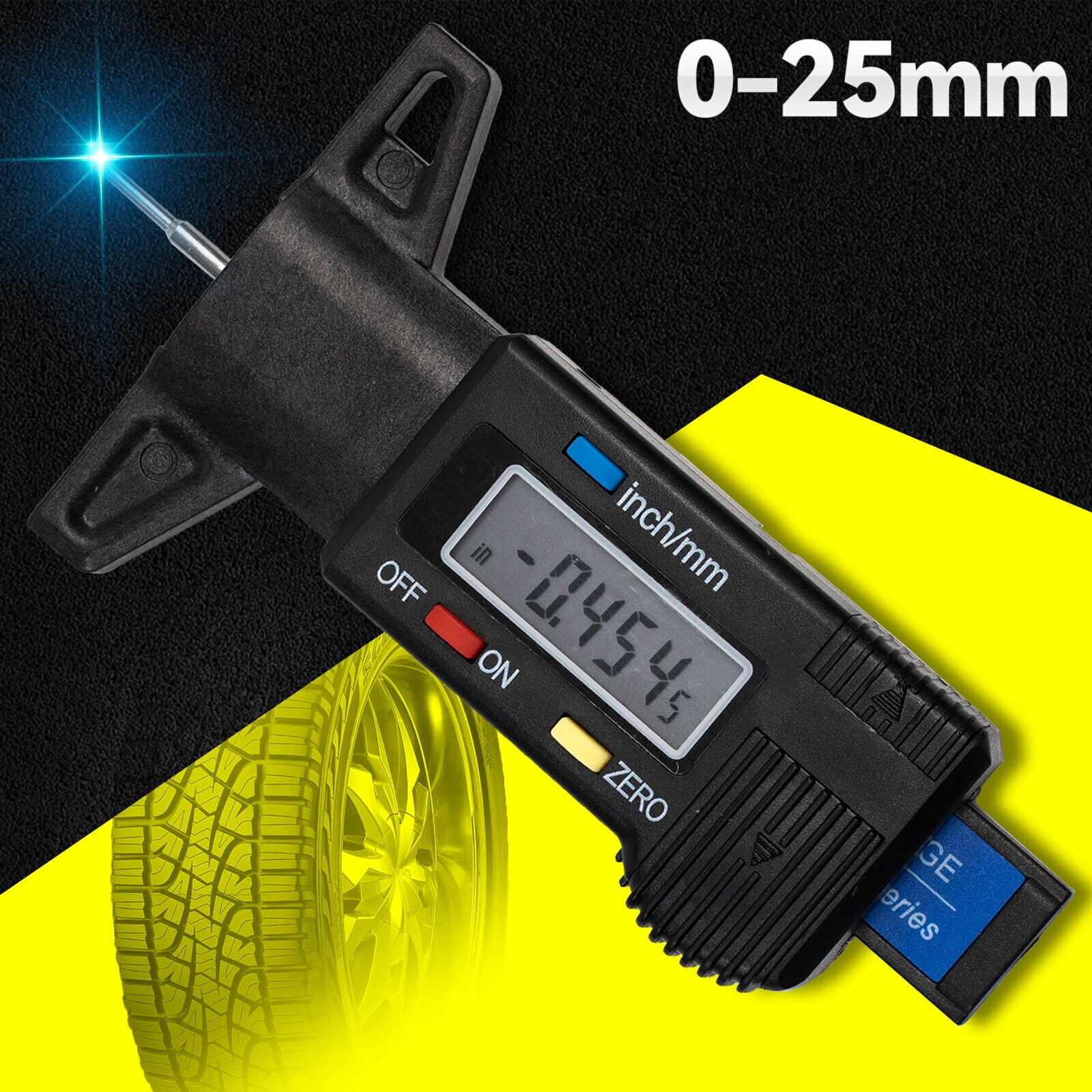 LCD Digital Tire Tread Depth Gauge W/ Battery Caliper Tool Truck Car