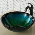 thumbnail image 2 of KRAUS 17-inch Green Glass Nature Series Bathroom Vessel Sink and Arlo Faucet Combo Set with Pop-Up Drain, Oil Rubbed Bronze Finish, 2 of 9