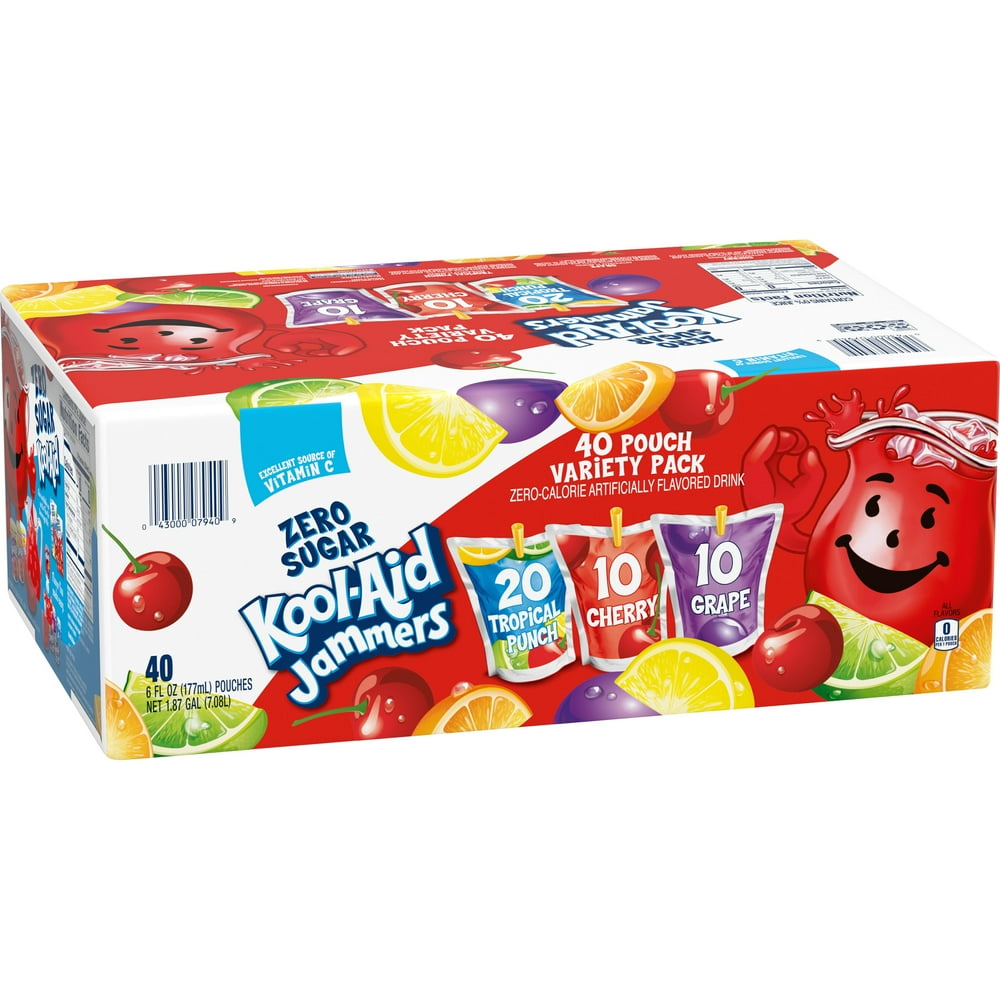 KoolAid Jammers Artificially Flavored Drink, Zero Sugar Variety Pack