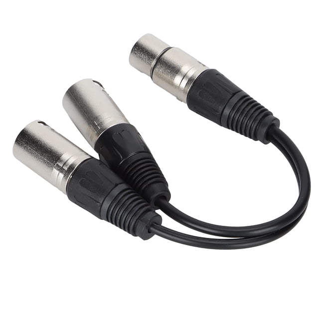 XLR Female To Dual XLR Male Cable, Audio Balanced Cable Durable Connection Cord Stable Performance Noise Suppression For Audio Adapter Black