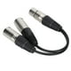 thumbnail image 3 of Cable XLR hembra a doble XLR macho Cable de conexión estéreo balanceado para micrófono para adaptador de audio Blanco 1 m/3,3 pies, 3 of 12