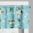 thumbnail image 3 of Ambesonne Floral Valance Pack of 2, Vintage Daisies Dragonflies, 54"X18", White Green and Blue, 3 of 5