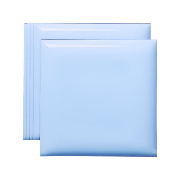 Uxcell 5Pcs Peel and Stick Backsplash Tiles 4" x 4" 3D Thickened Self-Adhesive Tile Stickers Wallpaper Wall for Kitchen Bathroom Bedroom, Blue