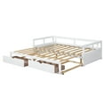 thumbnail image 6 of Harper & Bright Designs Twin to King Wooden Daybed with Twin Size Trundle Bed and Two Storage Drawers, Extendable Bed Frame, Sofa Bed for Bedroom Living Room, White, 6 of 11