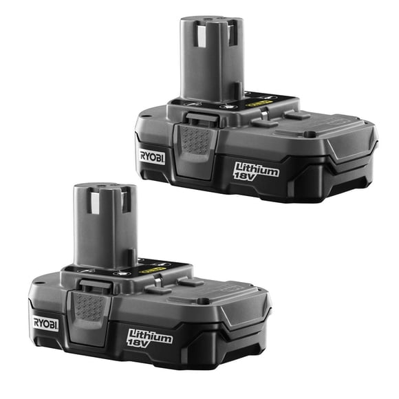 Ryobi 2 Pack Of OEM Replacement 18 Volt 1.3 Amp Lithium-Ion Batteries # P102-2PK