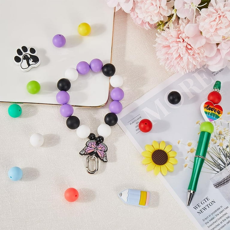 Silicone Heart Beads 8Pcs - Large Love Charms For Keychains & Jewelry Making