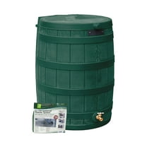 Good Ideas Rain Wizard Rain Collection Barrel 50-Gallon w/ Diverter Kit, Green
