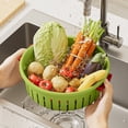 thumbnail image 4 of Ouble-layer Plastic Washing Basin Multi-functional Living Room Basket Kitchen Artifact Household Fruit Washing Fruit Vegetable Basket, 4 of 6